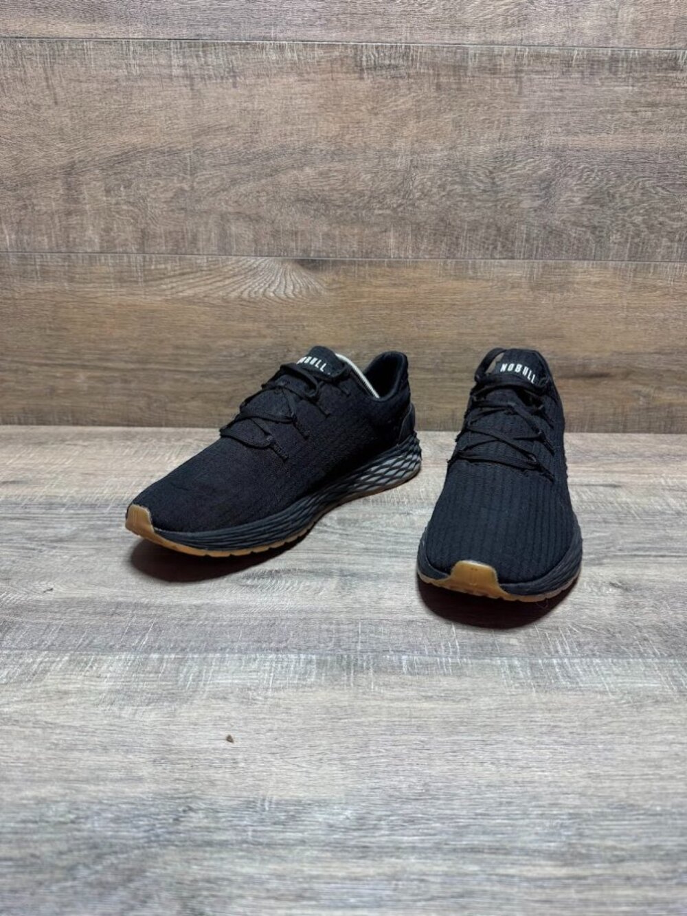 NoBull Allday Ripstop Black and Gum Sole Training Shoes Men's Size 10.5